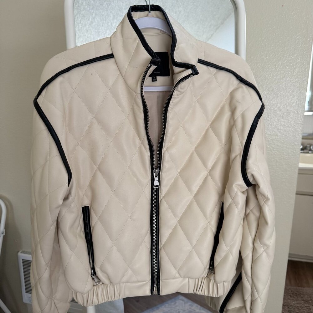 7 FOR ALL MANKIND women's leather bomber jacket